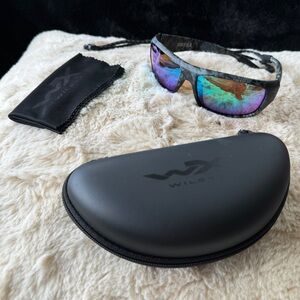 BRAND NEW Wiley X WX Omega mirrored polarized ballistic wrap-around sunglasses